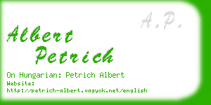 albert petrich business card